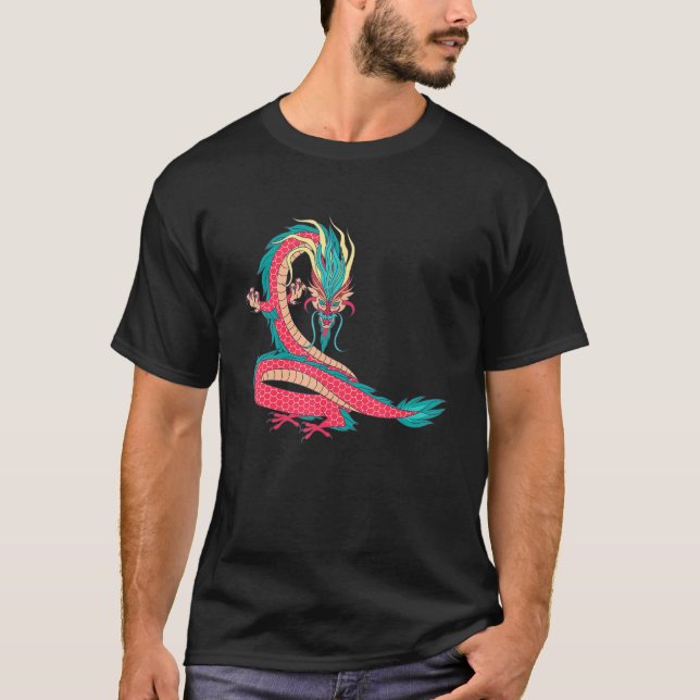 Traditionelles chinesisches Drachensymbol für Powe T-Shirt (Vorderseite)