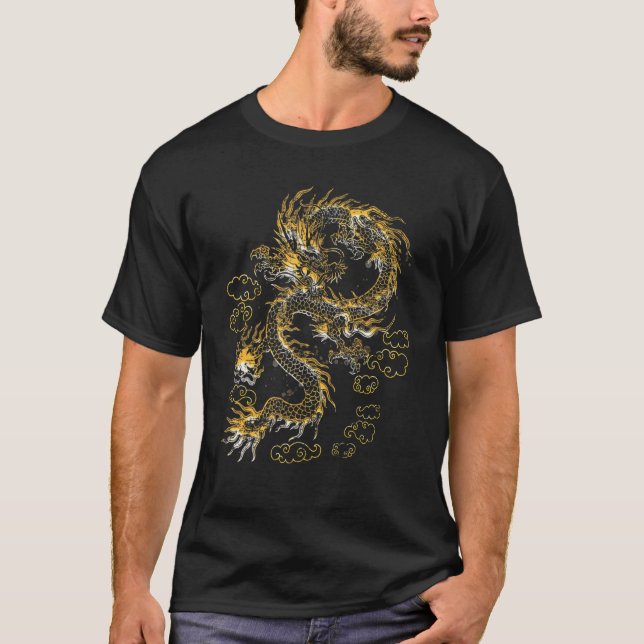 Traditionelles chinesisches Drachensymbol für Powe T-Shirt (Vorderseite)