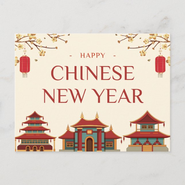 Traditionelles chinesisches Neujahrsfest Postkarte (Vorderseite)