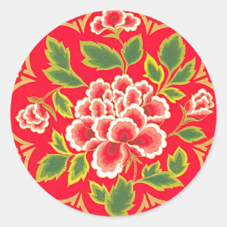Traditionelles chinesisches Stickereidesign Runder Aufkleber