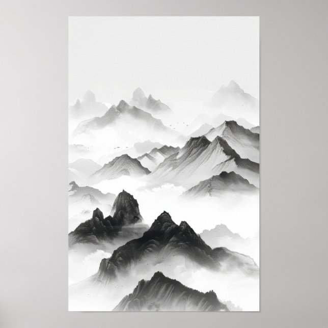 Traditionelles Chinesisches Tintenlackierungspapie Poster (Vorne)