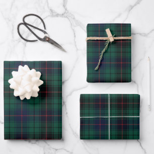 Traditionelles Clan Davidson Scottish Tartan Karom Geschenkpapier Set