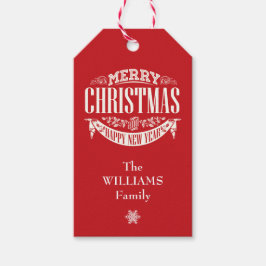 Traditionelles Classic Red Merry Weihnachts-Foto Geschenkanhänger