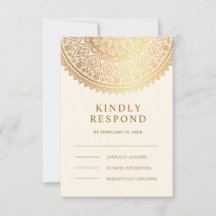 Traditionelles Cream Gold Mandala Indisches Hochze
