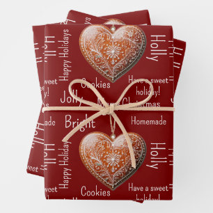 Traditionelles dekoriertes Weihnachtsplätzchen Geschenkpapier Set