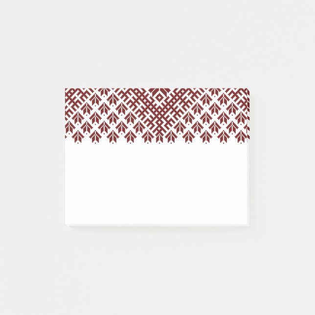 Traditionelles Design des roten baltischen Baltiku Post-it Klebezettel (Vorderseite)
