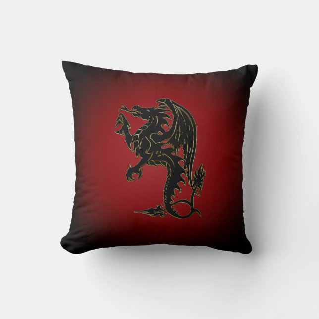 Traditionelles Drache-Wurfs-Kissen Kissen (Vorderseite)