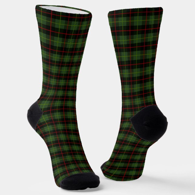 Traditionelles dunkelgrünes, kariertes Muster Socken (Gewinkelt)