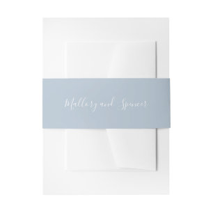 Traditionelles Dusty Blue Elegante Hochzeit Einladungsbanderole