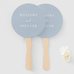 Traditionelles Dusty Blue Elegante Hochzeit Fächer