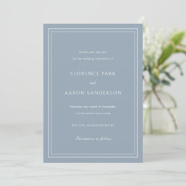 Traditionelles Dusty Blue Foto Zeitlose Hochzeit Save The Date