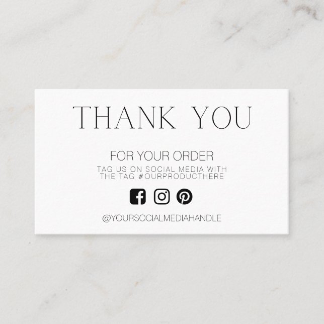 Traditionelles Elegant Danke Discount Visitenkarte (Vorderseite)