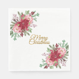 Traditionelles elegantes Weihnachtsfest Poinsettia Serviette