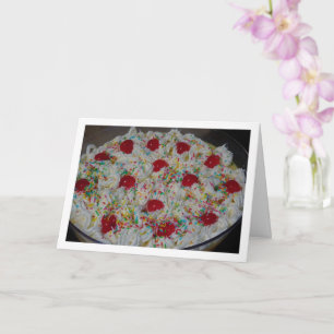 Traditionelles englisches Trifle-Dessert-Gericht Karte