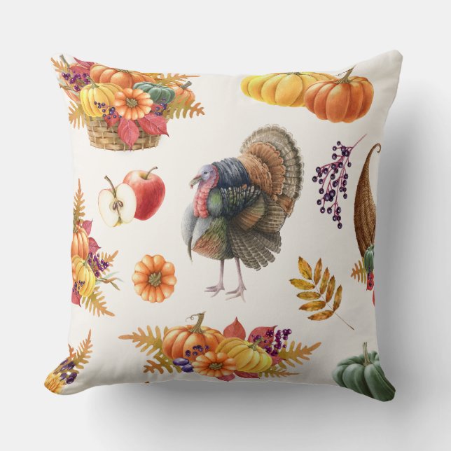 Traditionelles Erntedank Holiday Throw Kissen (Vorderseite)