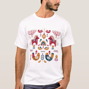 Traditionelles europäisches Folk Art Design T-Shirt