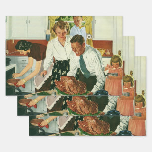 Traditionelles Familienkochen zum Erntedankfest in Geschenkpapier Set