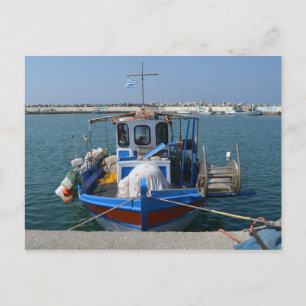 Traditionelles Fischerboot in Griechenland Postkar Postkarte