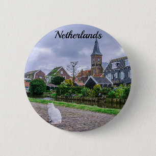 Traditionelles Fischerdorf Marken in den Niederlan Button