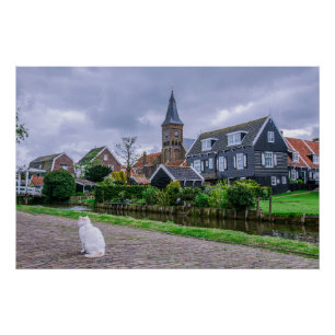 Traditionelles Fischerdorf Marken in den Niederlan Poster
