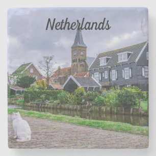 Traditionelles Fischerdorf Marken in den Niederlan Steinuntersetzer