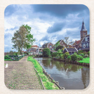 Traditionelles Fischerdorf Marken, Niederlande Rechteckiger Pappuntersetzer