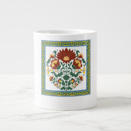 Traditionelles florales Volkskunst-Botanikmuster m Jumbo-Tasse