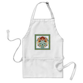 Traditionelles florales Volkskunst-Botanikmuster m Schürze