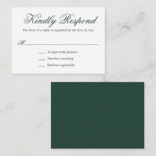 Traditionelles Forest Green Formal Mini Hochzeit R Mitteilungskarte