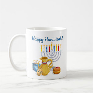 Traditionelles Frohes Chanukka Chag Sameach Menora Kaffeetasse