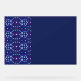 Traditionelles geometrisches Pixelmuster in Tiefbl Acrylschild