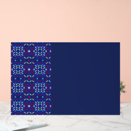 Traditionelles geometrisches Pixelmuster in Tiefbl Acrylschild
