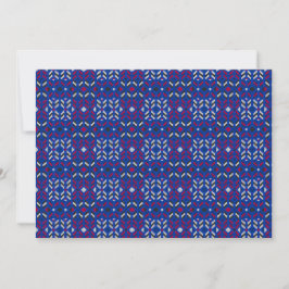 Traditionelles geometrisches Pixelmuster in Tiefbl Einladung