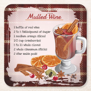 Traditionelles Glühwein-Rezept Weihnachtstrank Kun Rechteckiger Pappuntersetzer