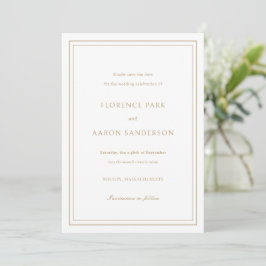 Traditionelles Gold Foto Zeitlose Hochzeit Save The Date