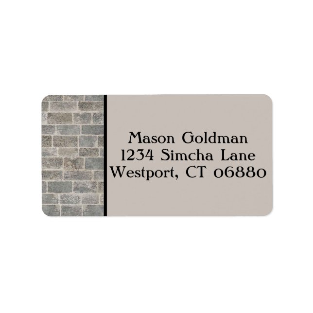 Traditionelles Gray Brick Address Label Adressaufkleber (Vorne)