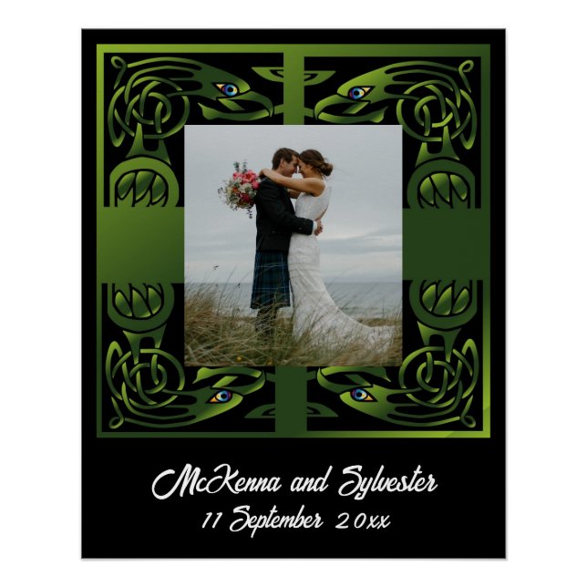 Traditionelles Green Irish Celtic Design Poster (Vorderseite)