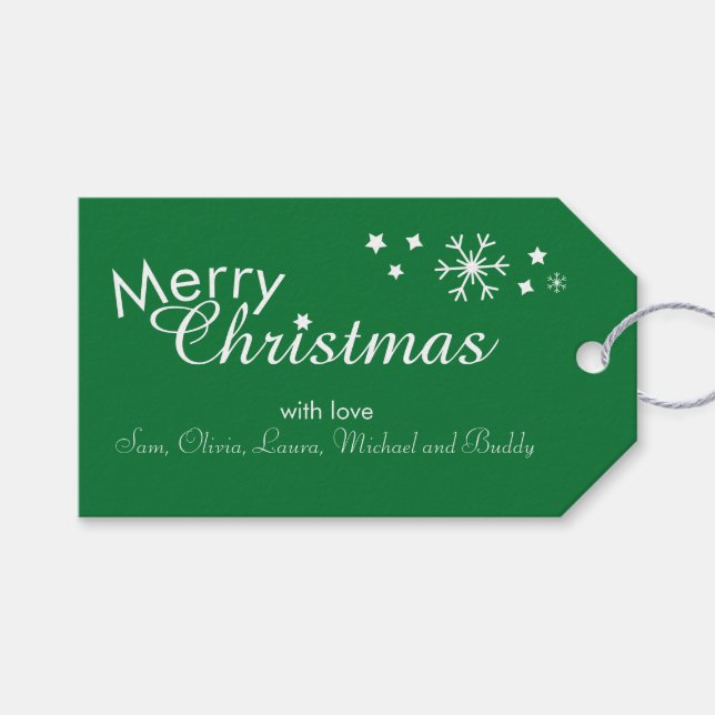 Traditionelles Grün - Anpassbare Geschenketiketten Geschenkanhänger (Vorderseite (Horizontal))