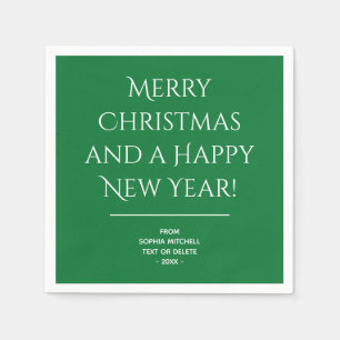 Traditionelles Grün - Frohe Weihnachten Napkins Serviette