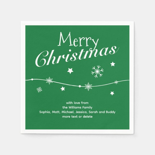 Traditionelles Grün - Weihnachten Napkins Serviette (Vorderseite)
