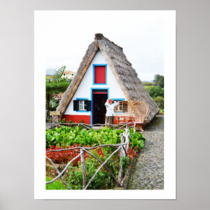 Traditionelles Haus in Santana Poster