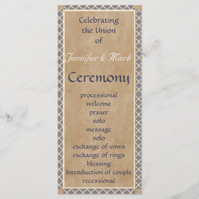 Traditionelles Hochzeitsprogramm und Hochzeitsgese Programm (Vorderseite)