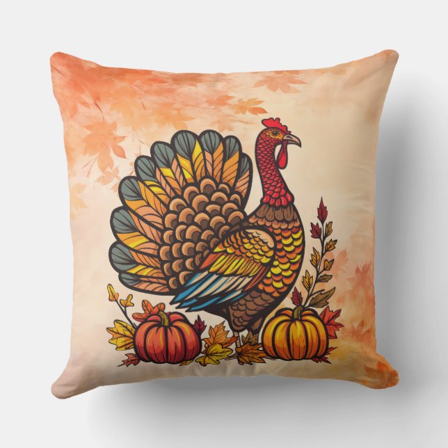 Traditionelles Holiday Erntedank Throw Kissen (Rückseite)