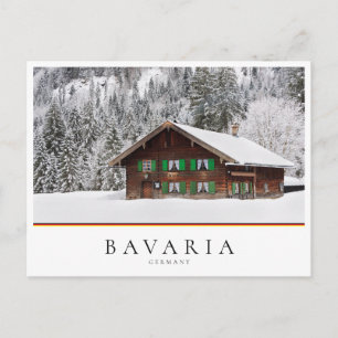 Traditionelles Holzhaus in Bayern Postkarte
