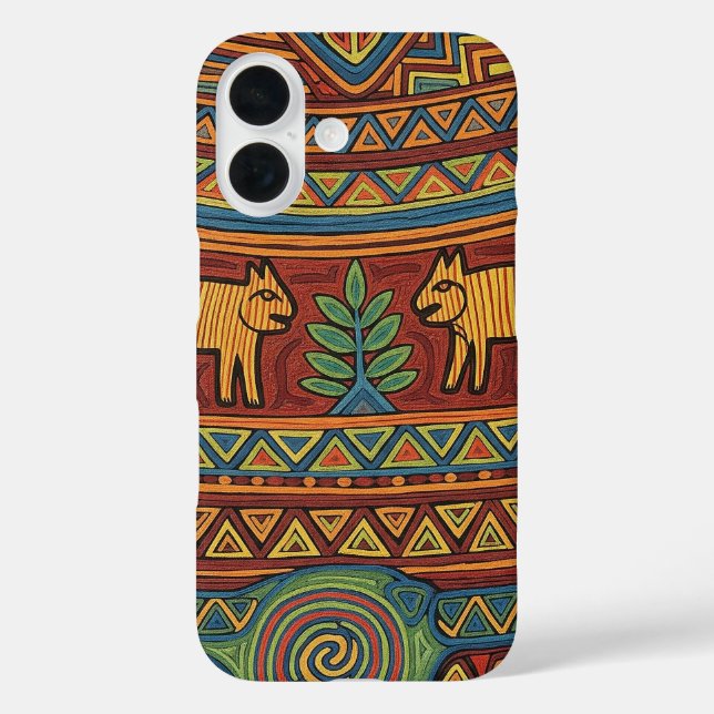 TRADITIONELLES IGOROT-KUNSTDESIGN iPhone 16 HÜLLE (Rückseite)
