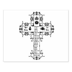 Traditionelles IHS-Gebetskreuz Gummistempel