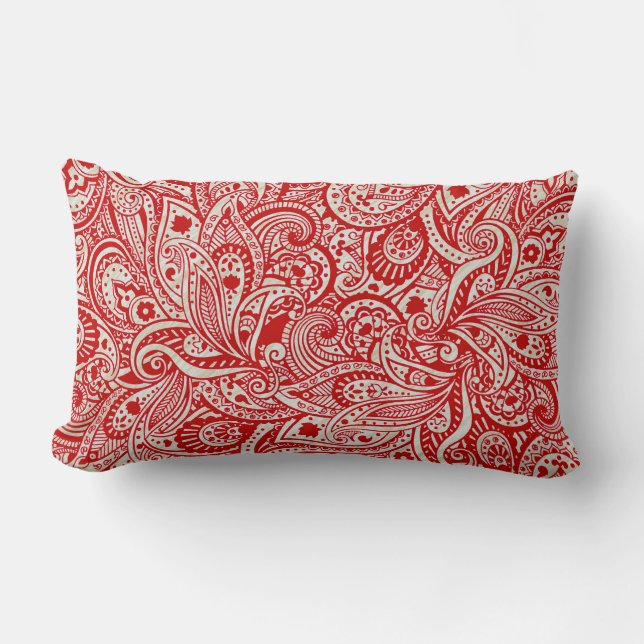 Traditionelles Indien-Block-Druck Paisly Kissen (Vorderseite)