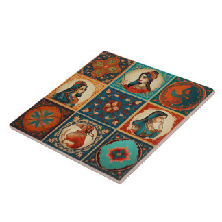Traditionelles Indien Traditionelle Zierkunst 6 Fliese