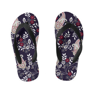 Traditionelles indisches Paisley, nahtlos Muster. Kinderbadesandalen