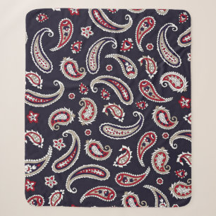 Traditionelles indisches Paisley, Navy-Muster. Sherpadecke
